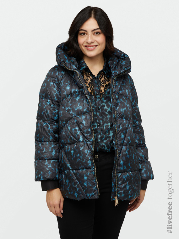 Printed down jacket with Sorona® Aura padding