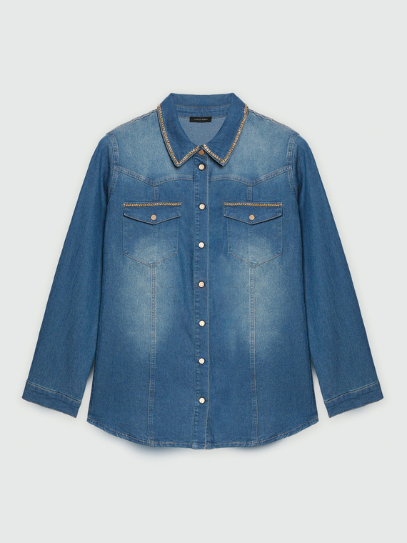 Camicia in denim con dettaglio catene