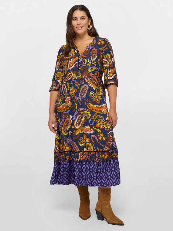 Langes Kleid mit Paisley-Druck