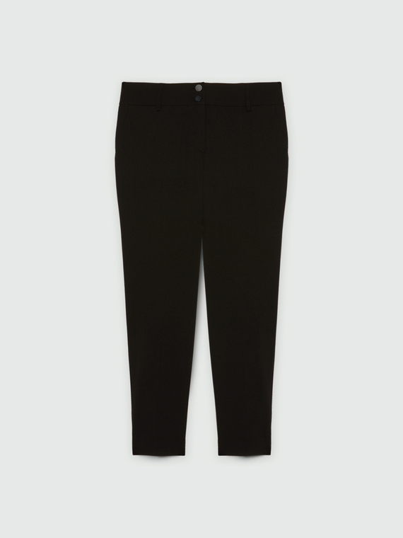 Straight-leg trousers with slanted pockets