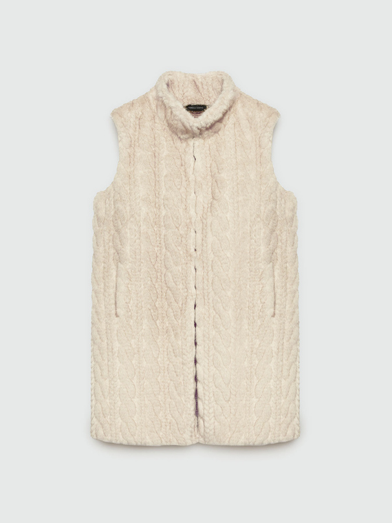 Maxi gilet morbido a trecce