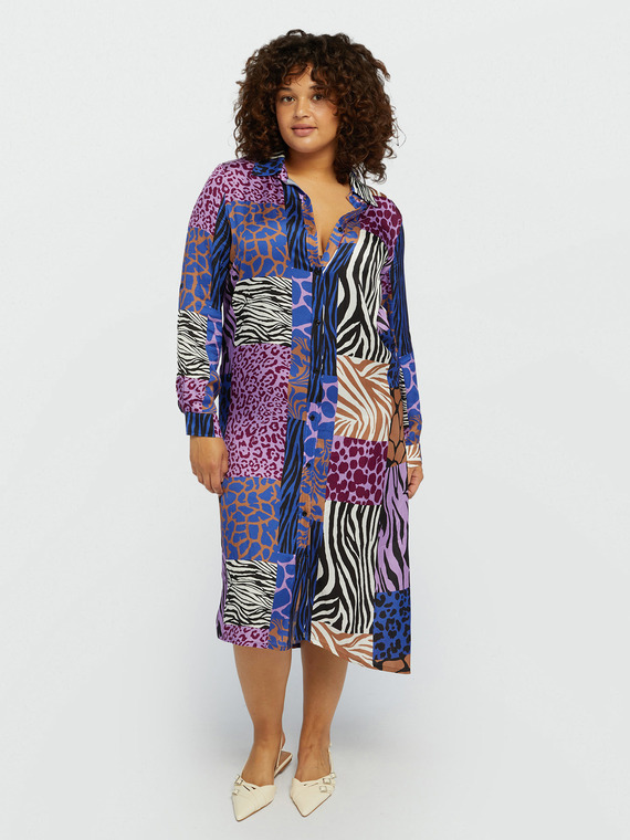 Robe chemisier à motif animalier