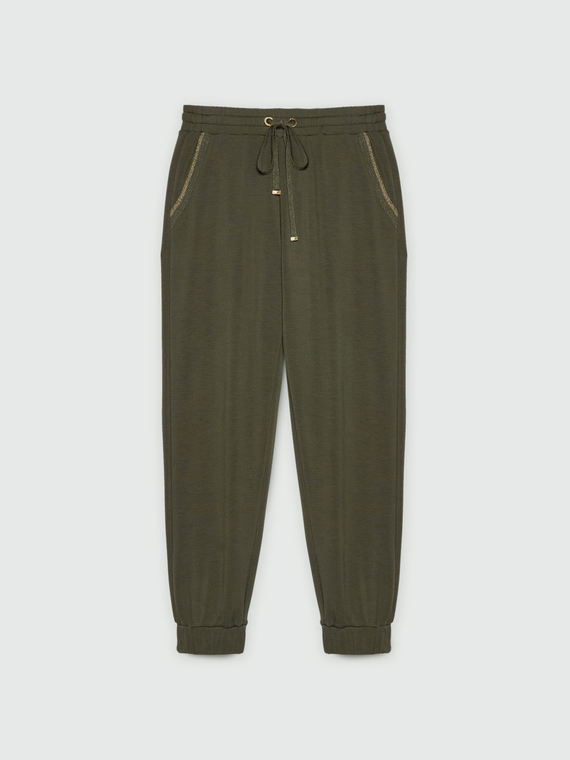 Pantalon jogger avec bords lurex