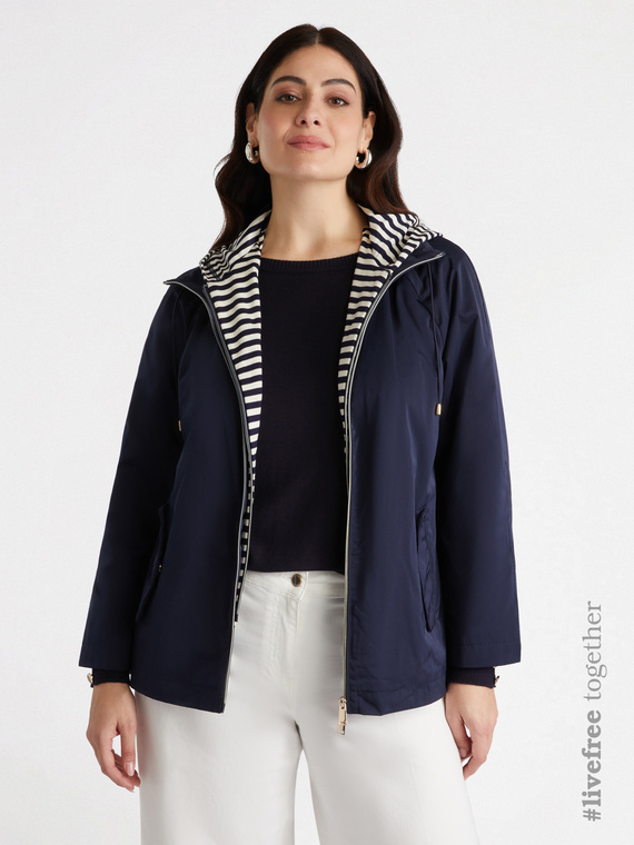 Parka con cappuccio a righe