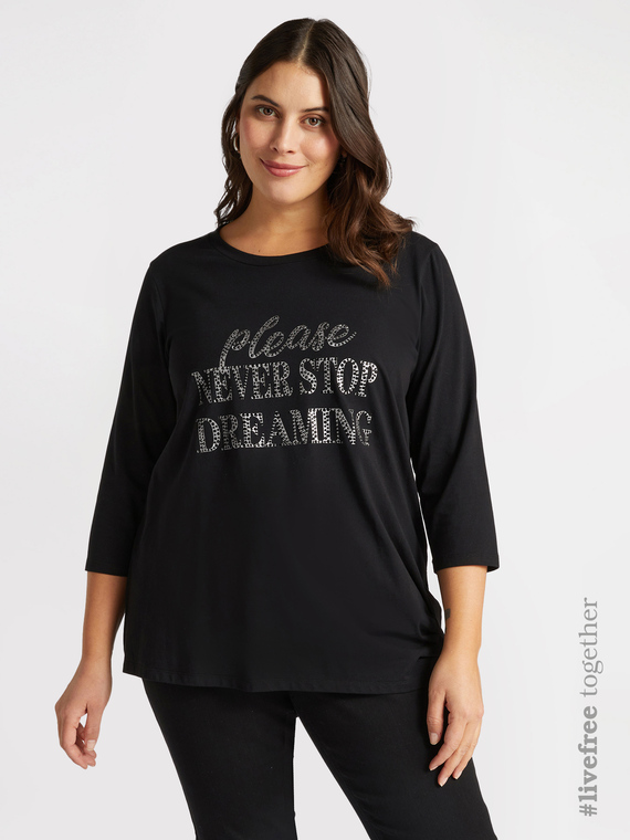 T-shirt con stampa motivazionale