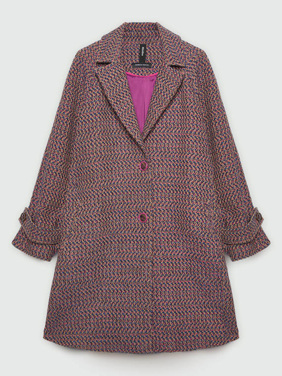 Multi-coloured jacquard coat