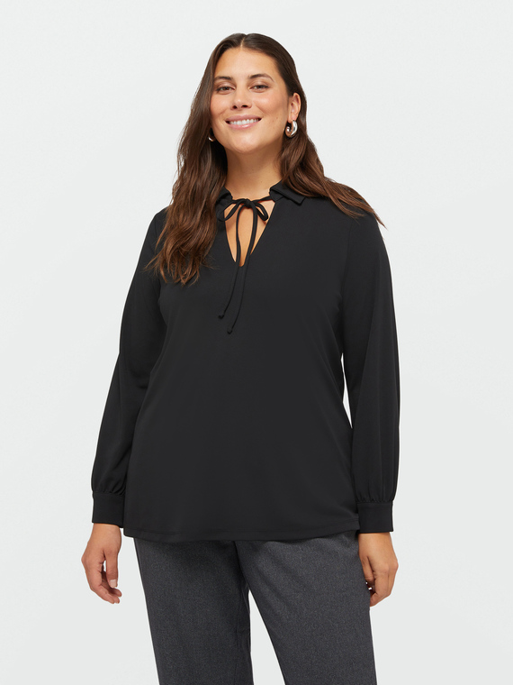 Bluse aus Georgette mit Bändern