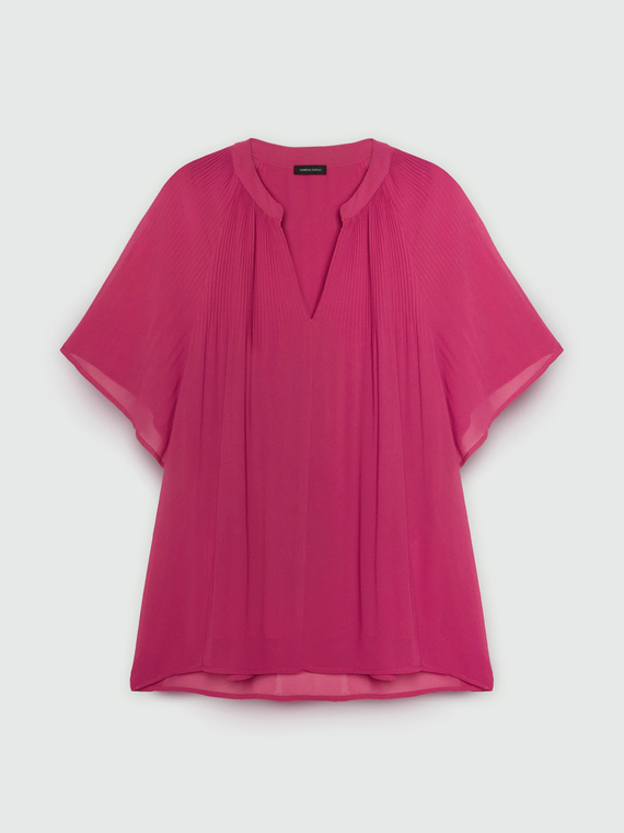 Blusa plissé con scollo a V
