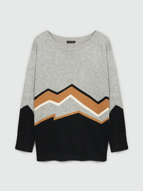 Sweater with mountain design