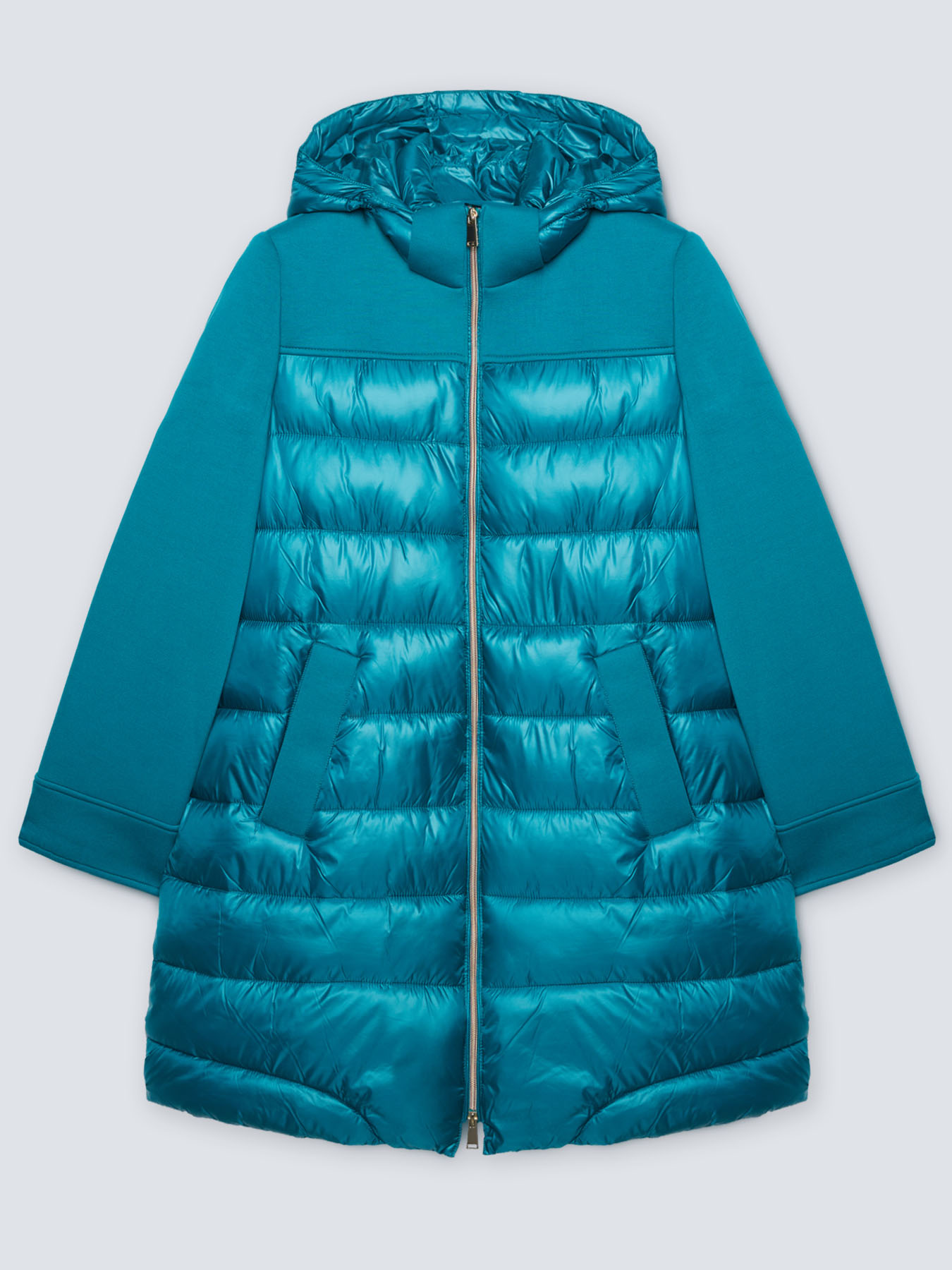Dual fabric down jacket
