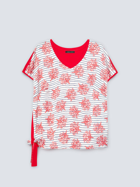 T-shirt avec impression de coraux