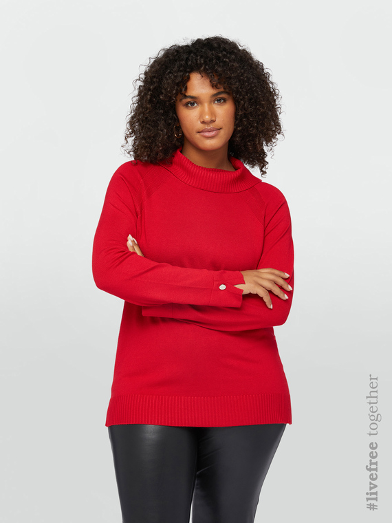 Pullover mit hohem Kragen aus Viskose LENZING™ ECOVERO™