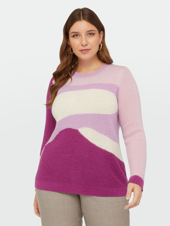 Sweater with wave inlays