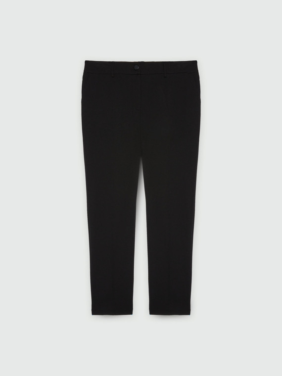 Straight trousers in scuba crepe