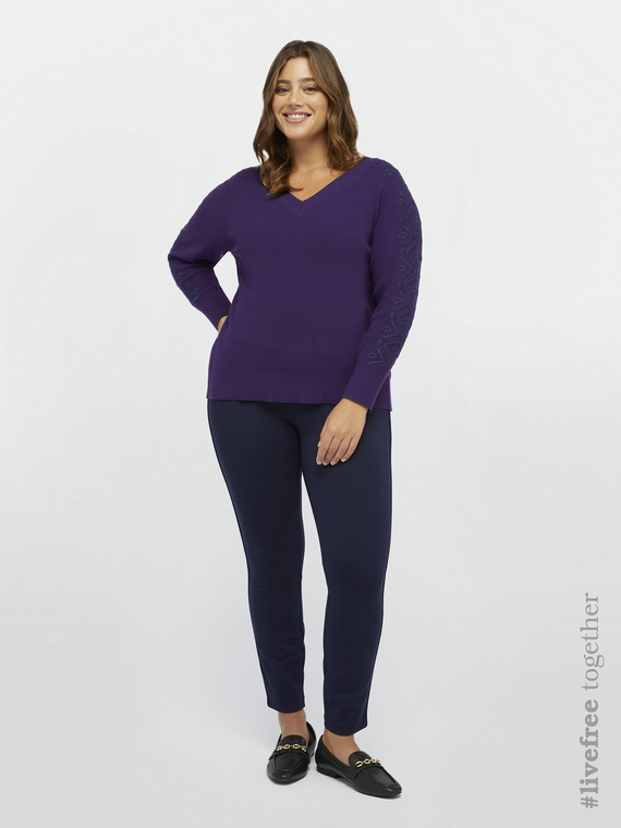 LENZING™ ECOVERO™ viscose sweater with embroidery