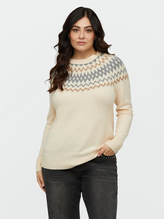 Jacquard sweater with fair isle designs