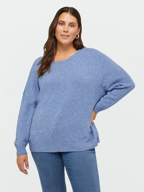 Sweater with crew-neck and ribbed borders