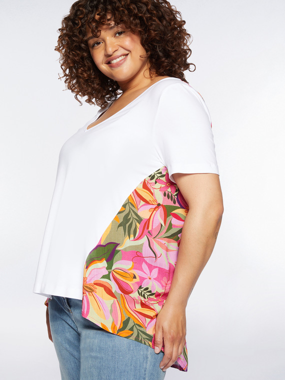 T-shirt with floral inserts