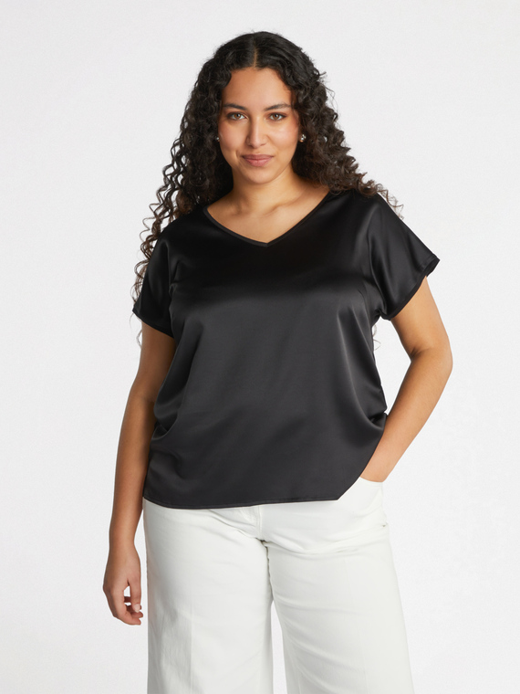 T-shirt in raso e jersey