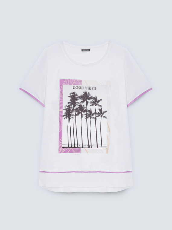 T-shirt avec impression palmiers