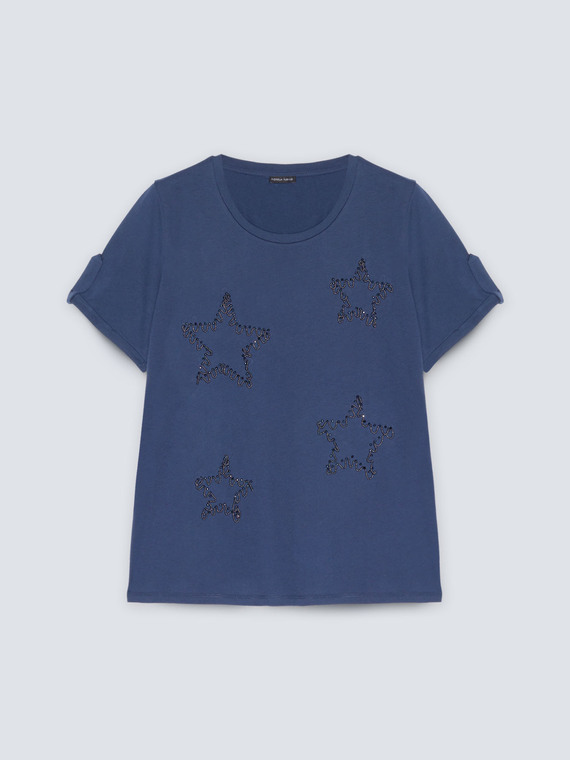Camiseta con estrellas bordadas