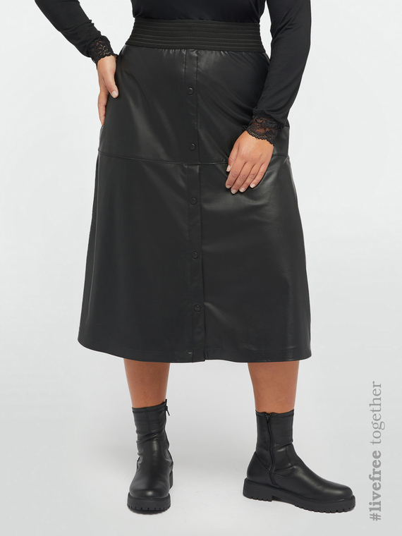 Flared skirt with buttons