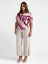 Blusa stampata con volant image number 0