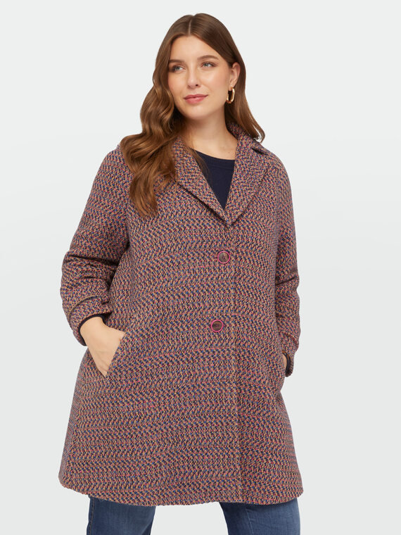 Cappotto jacquard effetto bouclé