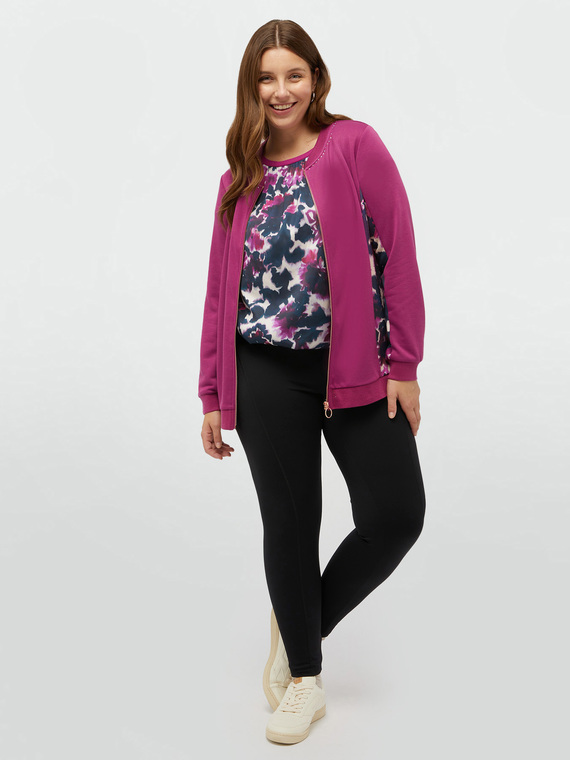 Leggings with printed trim on the waist