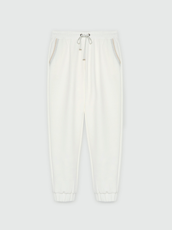 Pantaloni joggers con bordi lurex