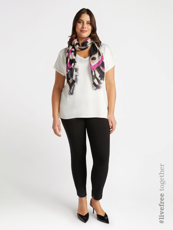T-shirt in raso e jersey