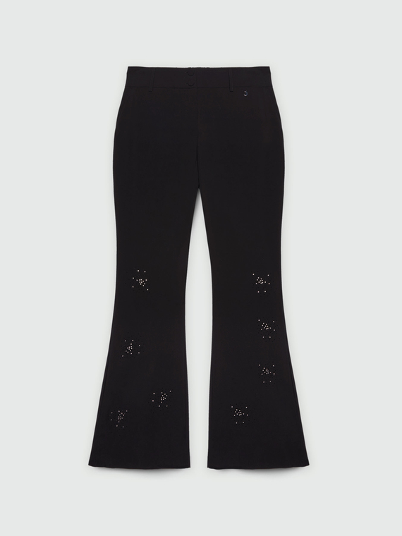 Flared trousers with sparkles