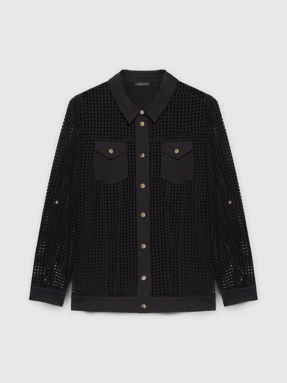 Camicia in felpa traforata