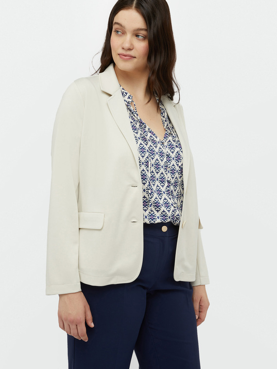 Diagonal scuba fabric blazer