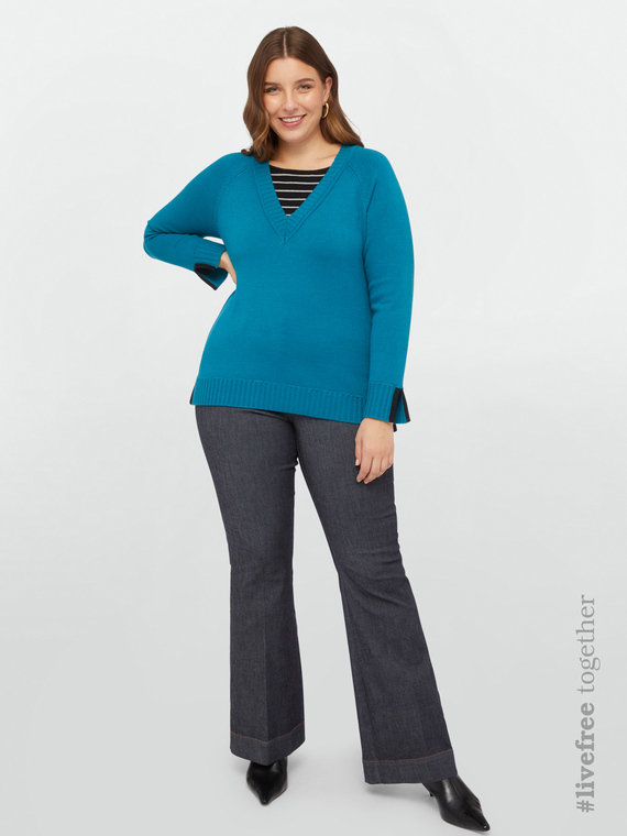 LENZING™ ECOVERO™ viscose sweater with stripes