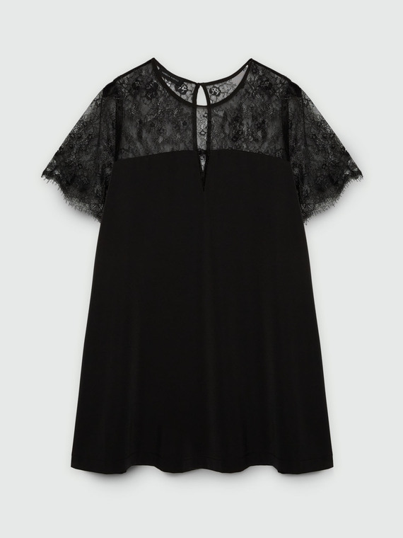 Vestito corto con pizzo