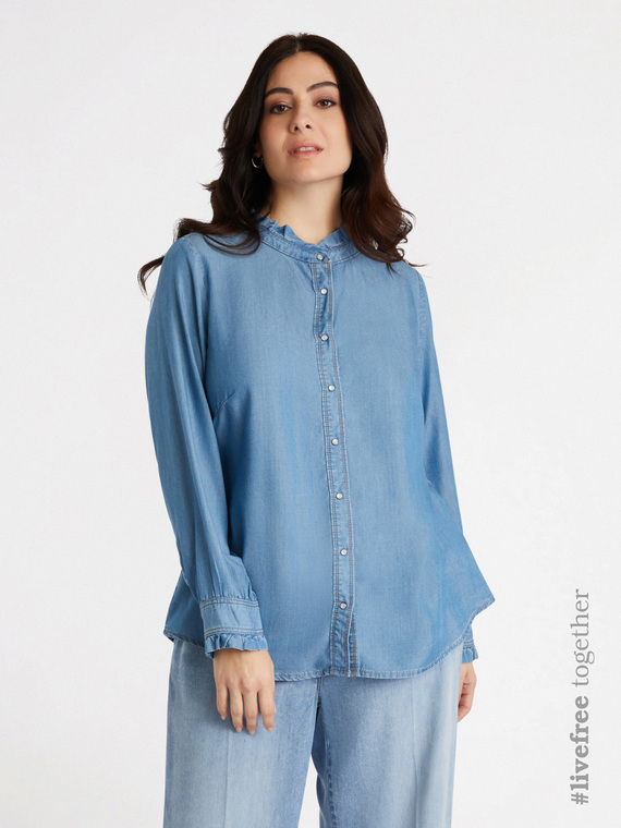 Camicia in denim lavaggio chiaro
