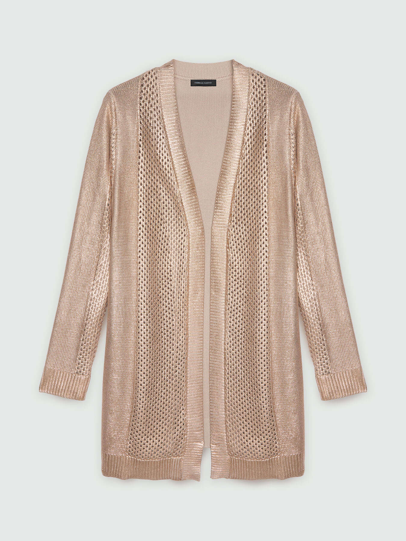 Shimmer effect cardigan with netting