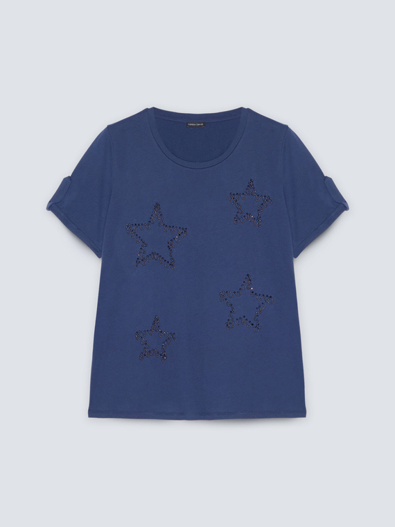 T-Shirt mit aufgestickten Sternen