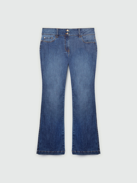 Jeans flare Turchese