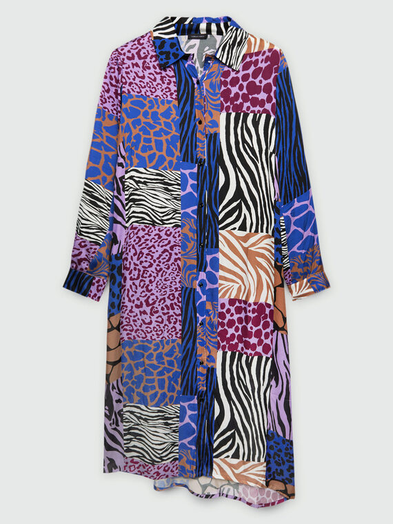 Animal print chemisier dress