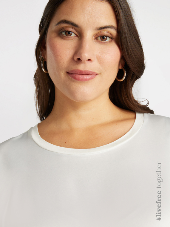 Blusa in raso e jersey