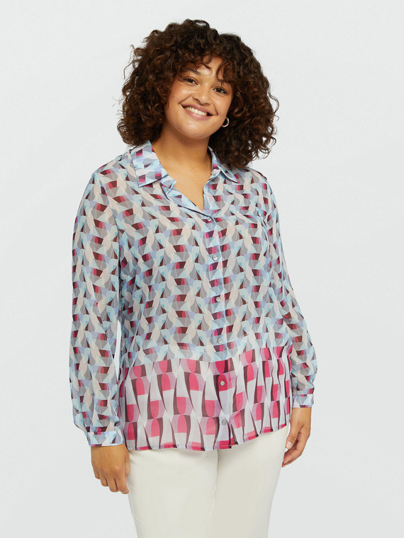 Shirt with geometric print