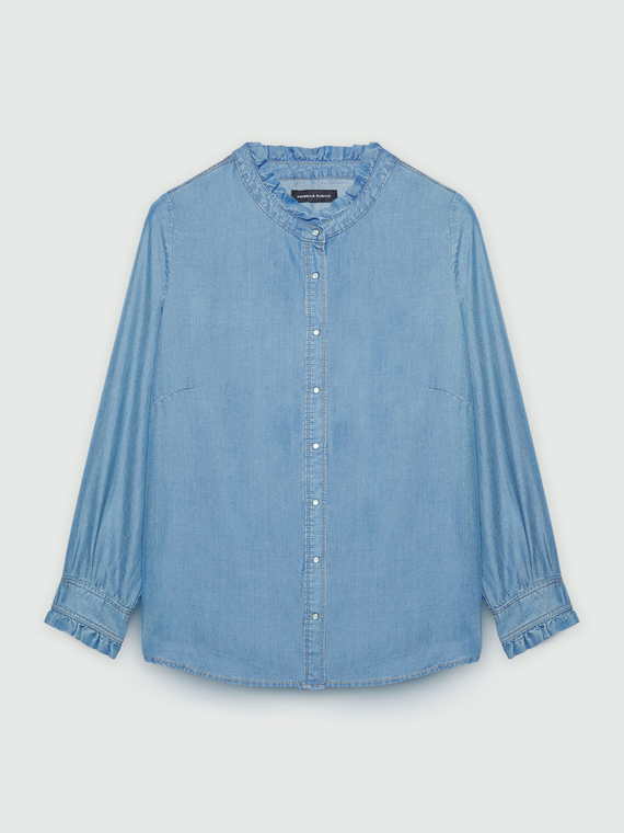 Camicia in denim lavaggio chiaro