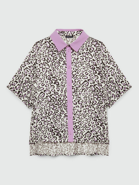 Camicia boxy con stampa animalier