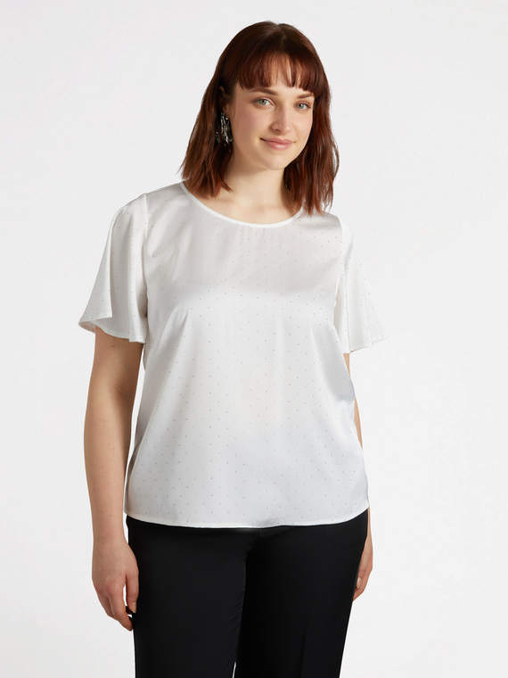 Blusa con micro borchie