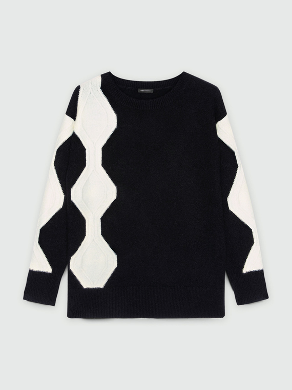 Maglia black and white con losanghe