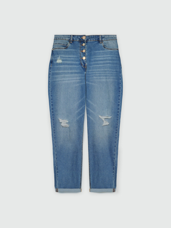 Jeans barrel con strappi
