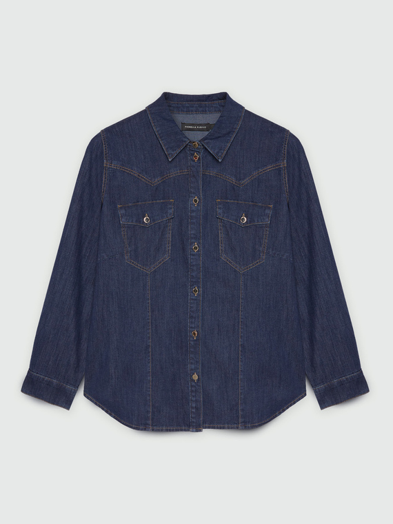 Camicia in denim lavaggio dark blue