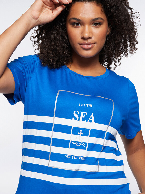 T-shirt with sailor-style print